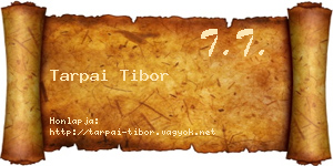 Tarpai Tibor névjegykártya
